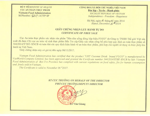 Giấy chứng nhận lưu hành tự do thực phẩm (CFS) - Luật Việt Tín